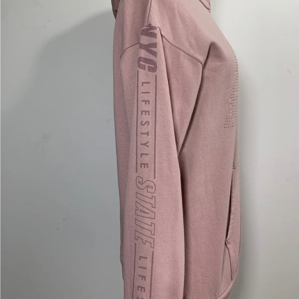 H&M Hoodie Pink NYC Long Sleeves Jumper Hoody Pullover Top Girls Size 12-14yrs - Picture 8 of 13